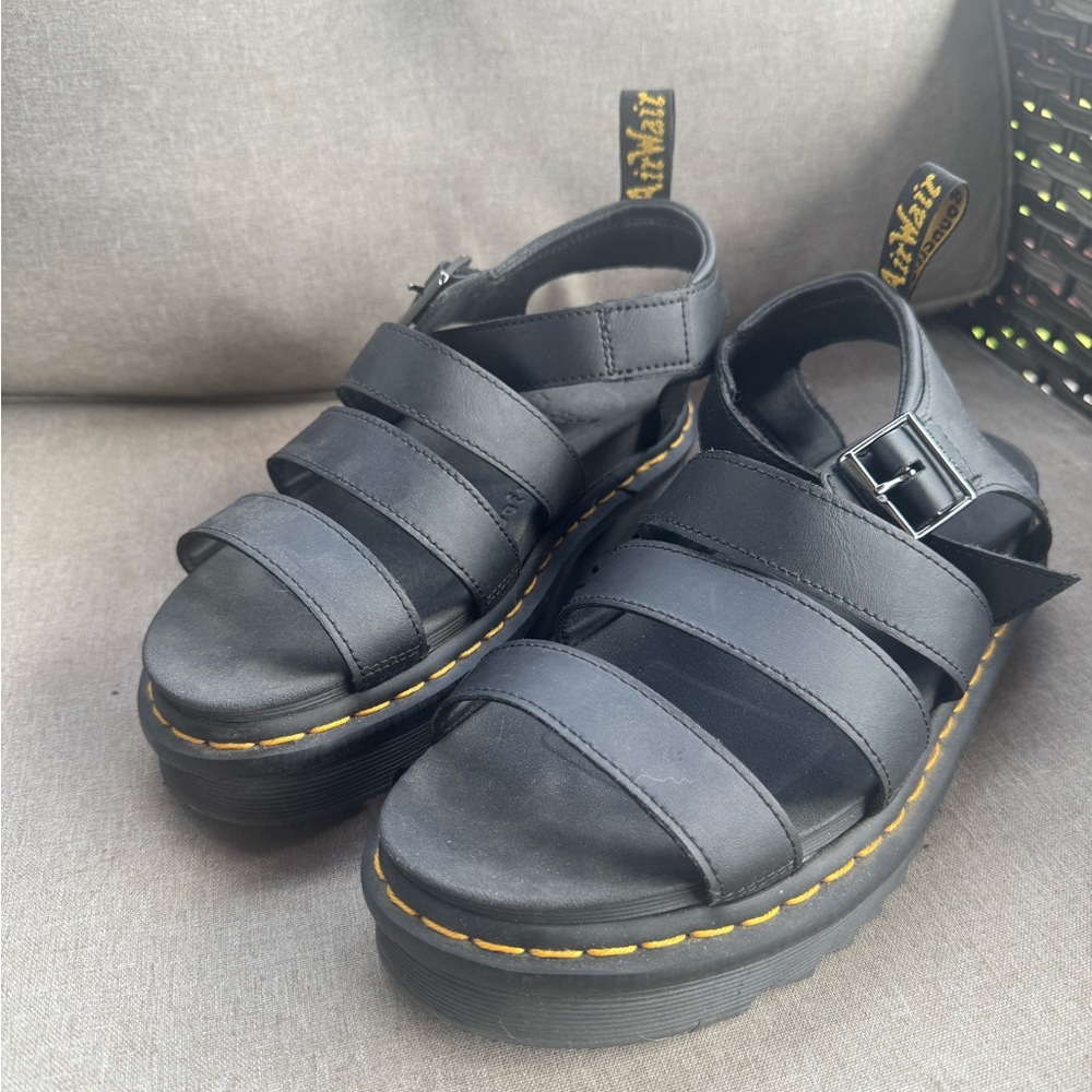 Dr. Martens Blair Black Strappy Sandals Size 8